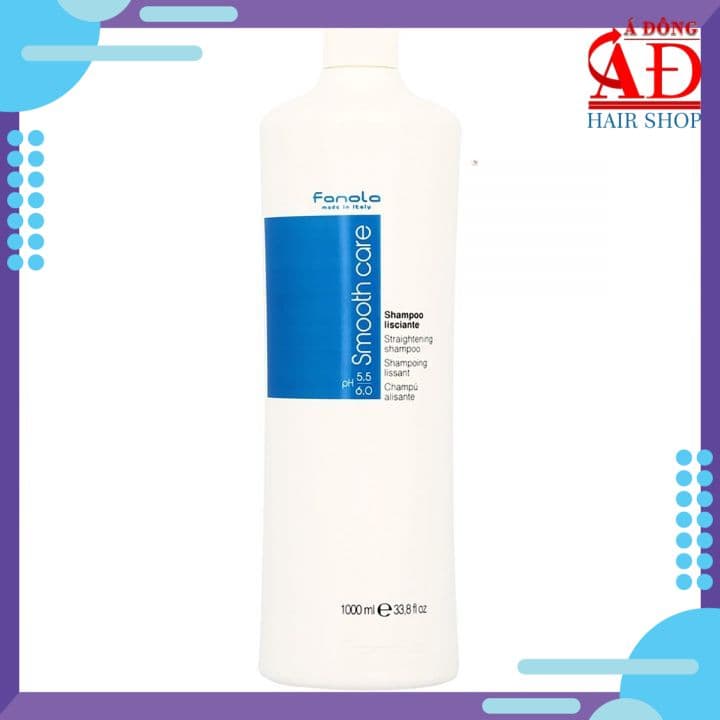 Dầu gội Fanola Smooth Care Straightening Shampoo suôn mượt cho tóc thẳng xơ rối Italy 1000ml