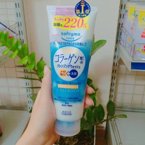 Sữa Rửa Mặt Tạo Bọt Softymo Kose Nhật Bản 190g - Xanh: bổ sung collagen