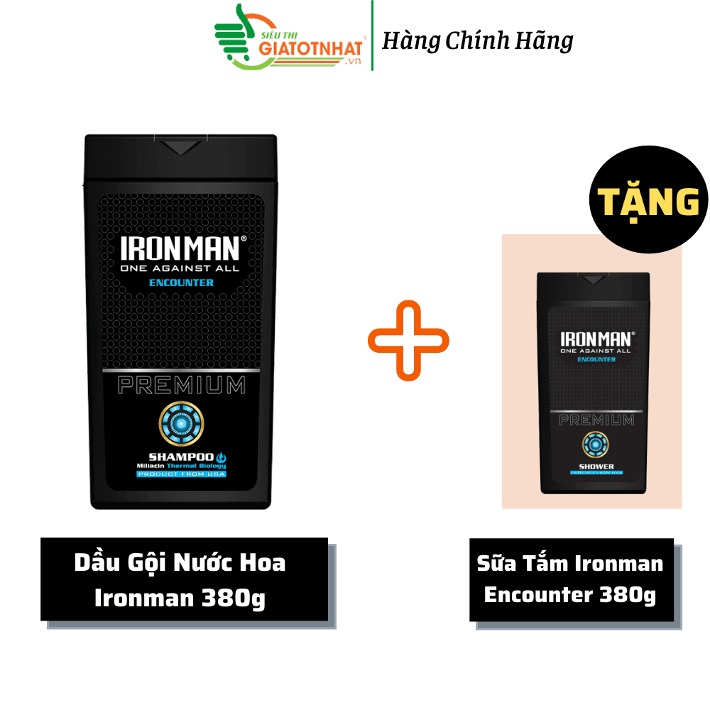[HCM]Dầu gội nam hương nước hoa Ironman Encouter  380g Tặng sữa tắm nhiệt Encounter 380g