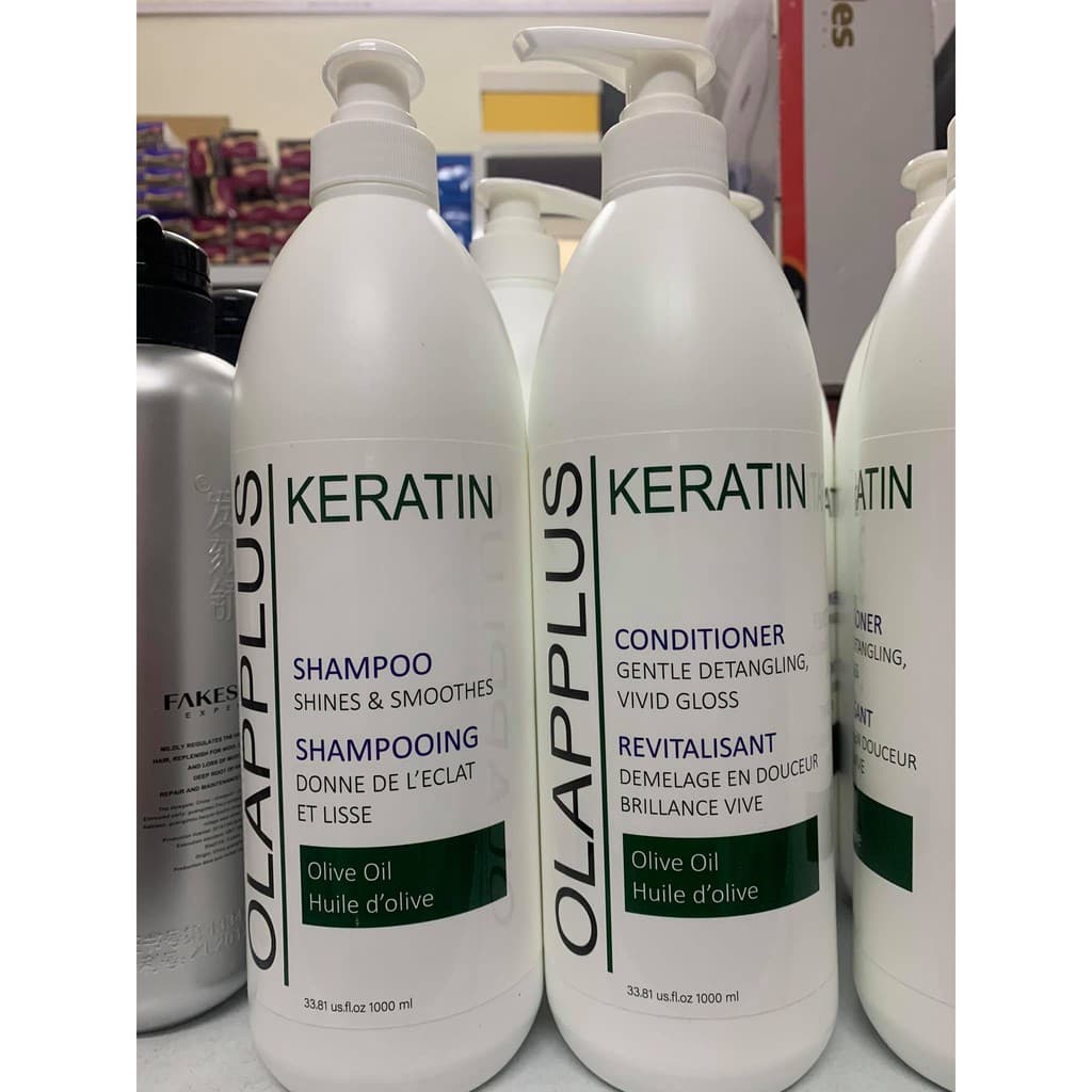 Cặp dầu gội xả OLAPPLUS Keratin mềm mượt 1000ml x2