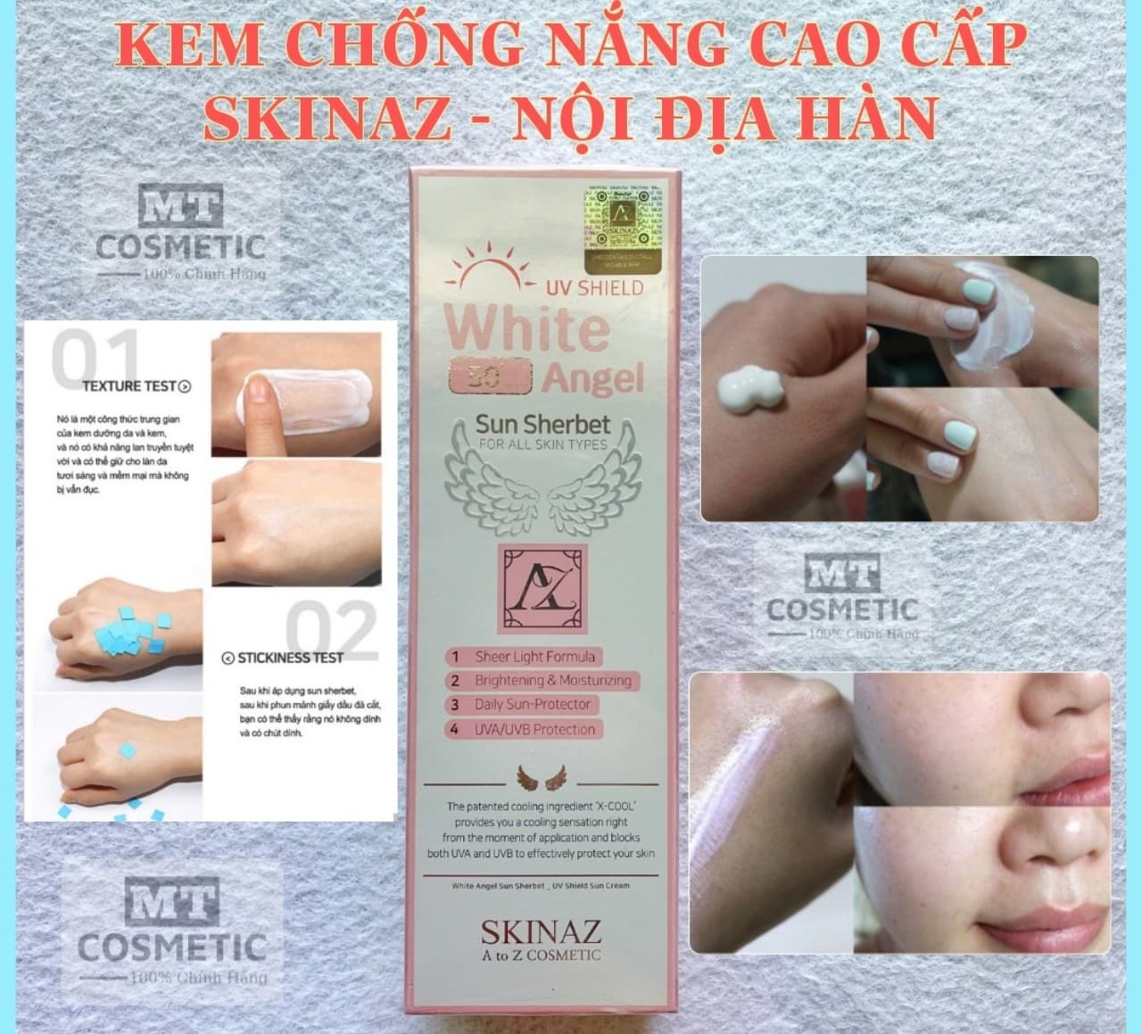Kem chống nắng Skinaz White Angel Sun Sherbet Hàn Quốc - NỘI ĐỊA HÀN