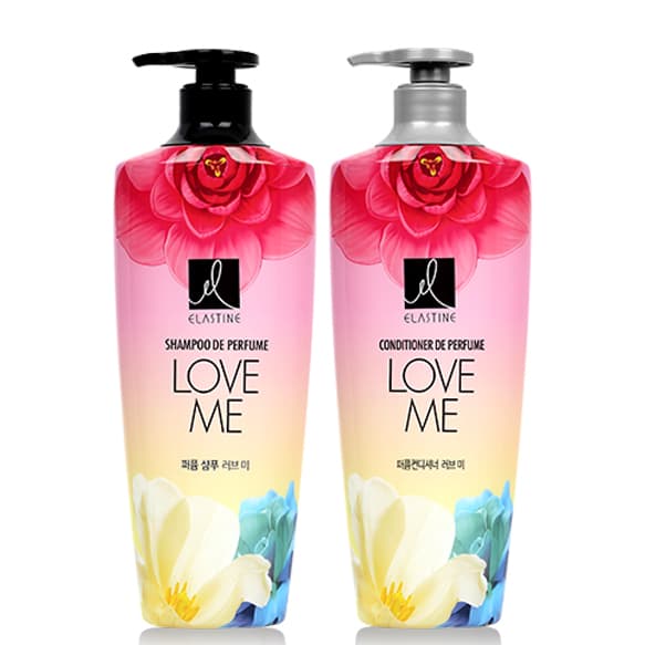 Bộ dầu gội/xả Love Me Elastine Shampoo De Perfume Hàn Quốc 600ml - Hương trái cây