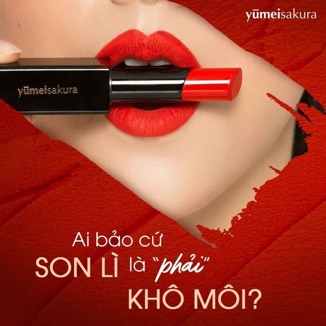 Son lì Nhật YUMEISAKURA – Son Ninh Dương Lan Ngọc - Son thiên nhiên - son dưỡng collagen