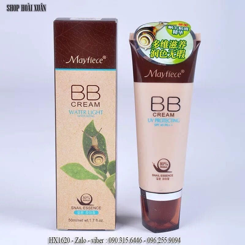 [HCM]kem nền trắng da BB CREAM water light Mayfiece Snail tinh chất ốc sên - HX1620