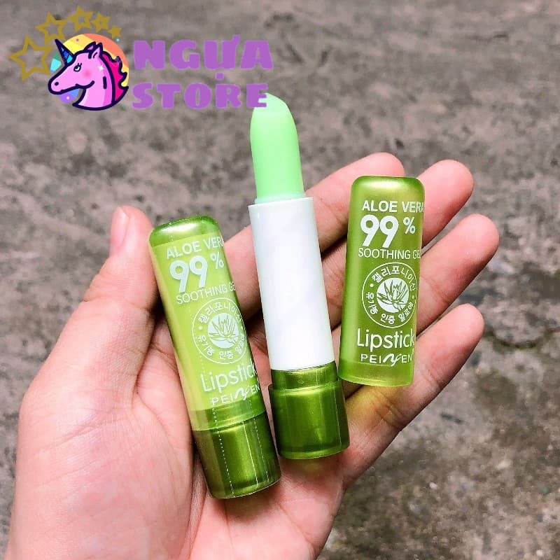 🦄 Son Dưỡng NHA ĐAM 99% Alove Vera lipbalm lipstick lâu trôi mềm mịn căng bóng dưỡng môi sỉ rẻ