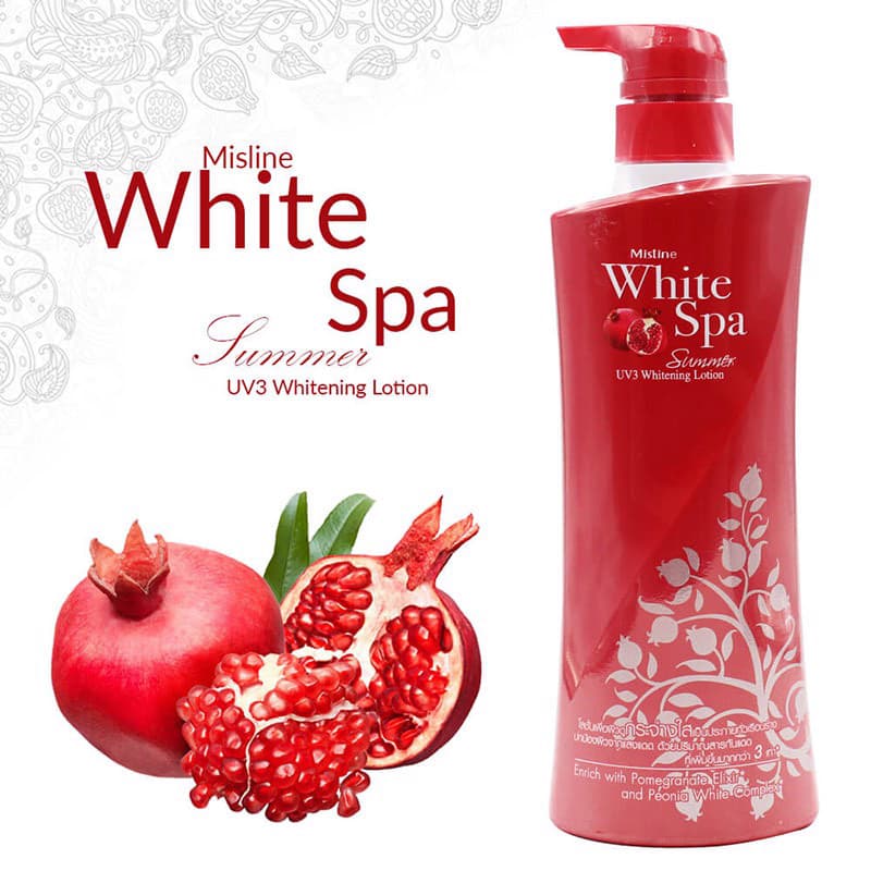 Sữa dưỡng thể trắng da chống nắng White Spa Mistine Summer Lotion Thái Lan 400ml - Hương lựu đỏ