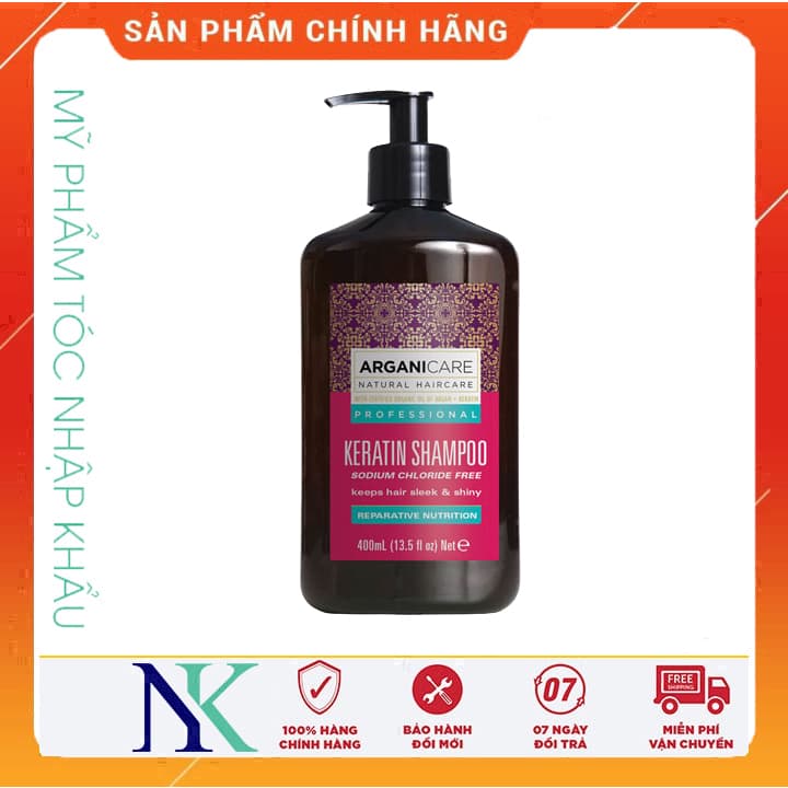 [HCM]Dầu Gội Phục Hồi Tóc Arganicare Keratin 400Ml