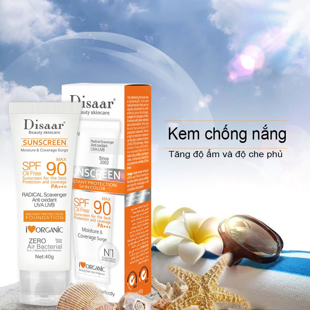 Kem Chống Nắng Disaar chống tia UV chống nắng dùng cho cơ thể và mặt chống nắng Ốc Sên 50 + PA + + có tác dụng bảo vệ da dưỡng ẩm bổ sung nước bổ sung chất dinh dưỡng cho da