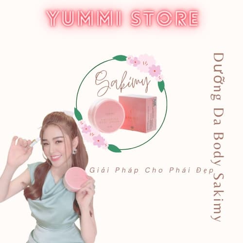 Kem dưỡng trắng trắng da body SAKIMY 200gr tặng kèm 1 serum kích trắng sakimy (chính hãng)