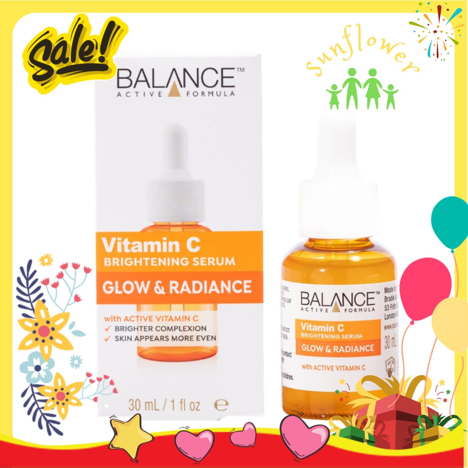 Serum Trắng Da Mờ Thâm Balance Active Formula Vitamin C Brightening 30ml - Shop Sunflower