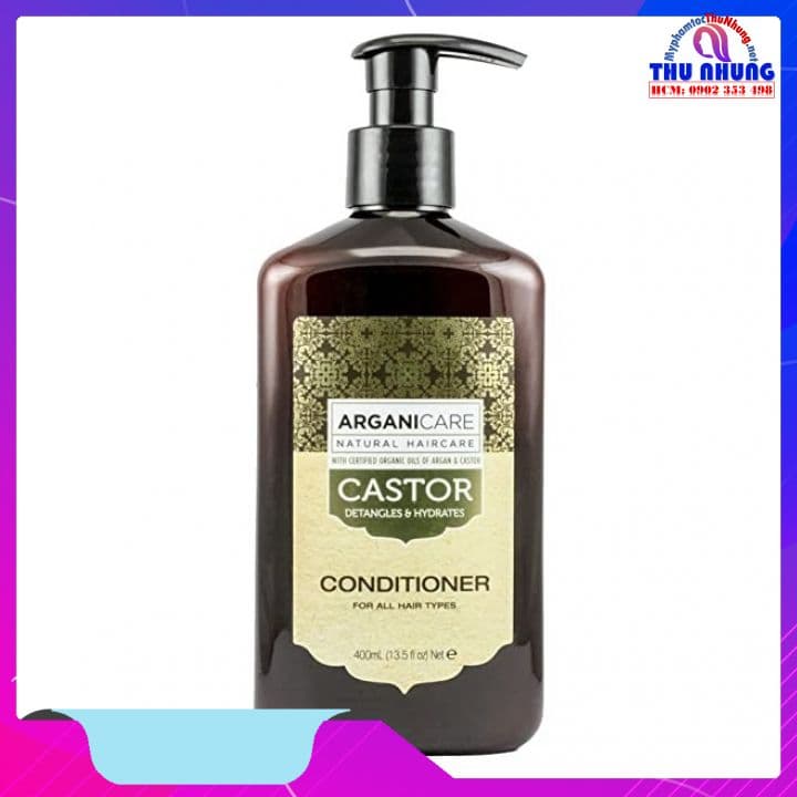 [HCM]Dầu xả bóng mượt phục hồi & chống rụng ARGANICARE CASTOR CONDITIONER 400ml Israel