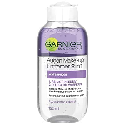 ( Có bill ) Nước Tẩy Trang Mắt Môi Garnier Augen Make Up Entferner 2 in 1nuôi dưỡng mi với arginine loại bỏ lớp trang điểm không th nước tẩy trang nước  tẩy trang cho mắt nước  tẩy trang cho môi nước tẩy trang của Đức 125 mll Xách tay Đức chính hãng