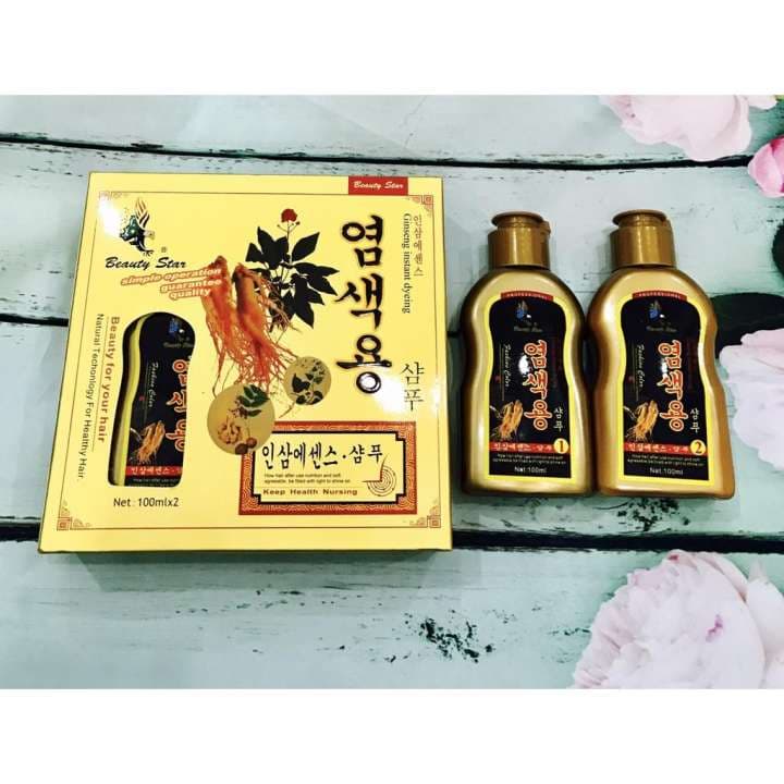 [HCM]Bộ 2 chai dầu gội đen tóc Beauty Star Hàn Quốc