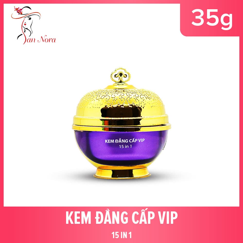 SAN NORA - Kem dưỡng trắng da chống nắng 15 tác dụng tinh chất Linh chi đỏ và Collagen Đẳng Cấp Vip (35g) - [Mỹ Phẩm Mỹ Linh]
