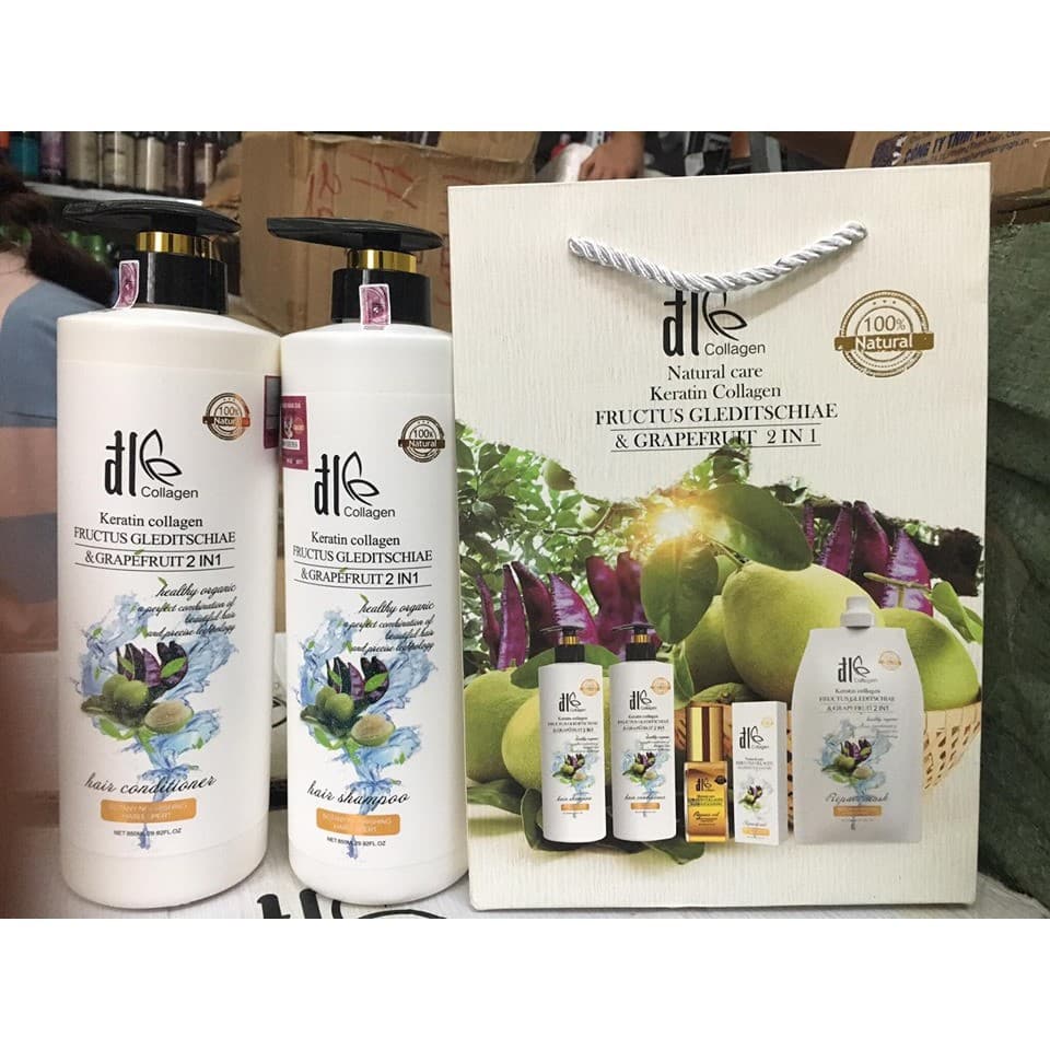 DẦU GỘI XẢ TRỊ RỤNG TÓC BỒ KẾT VỎ BƯỞI ĐL COLLAGEN