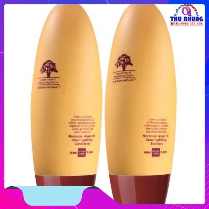 [HCM]Cặp Dầu Gội Xả Phục Hồi Tóc Hư Tổn Arganmidas 450ml x2