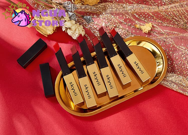 Son lì ĐEN VÀNG SKYVII 5306 lipstick lâu trôi mềm mịn căng bóng dưỡng môi son môi nội địa chính hãng sỉ rẻ