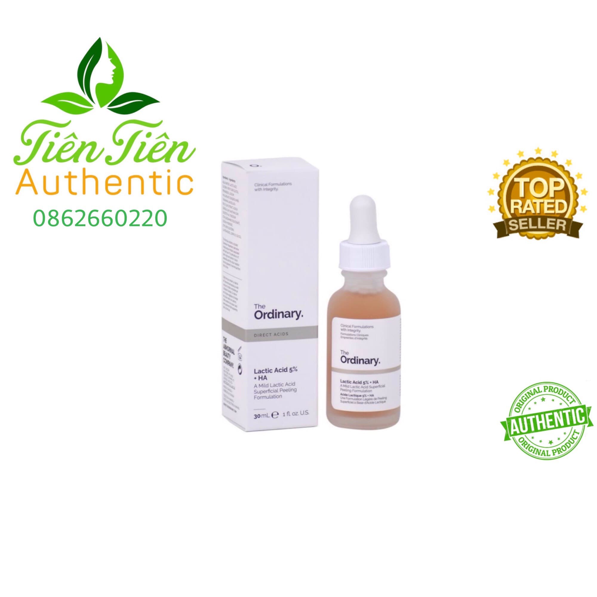 Serum dưỡng da the Ordinary Lactic Acid 5 % + HA 2% 30ml