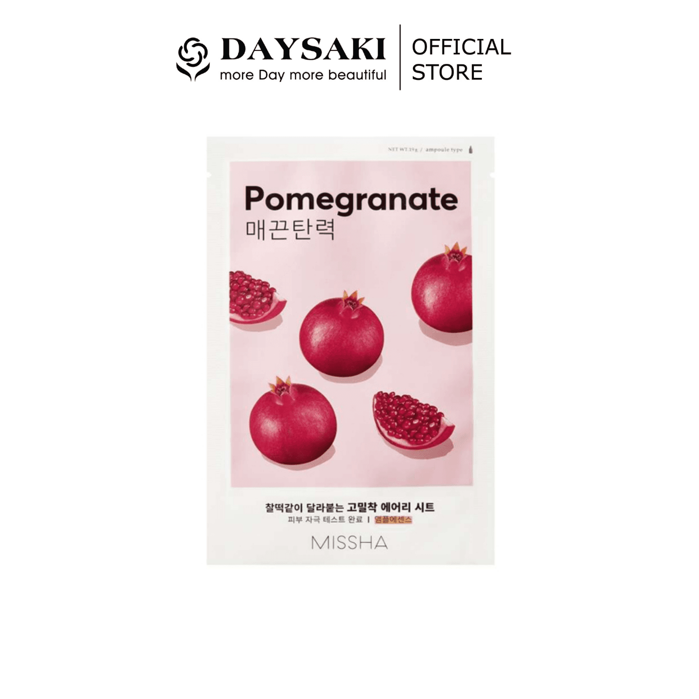 [HCM]Missha Mặt Nạ Dưỡng Da Chiết Xuất Lựu Airy Fit Sheet Mask Honey Pomegranate (19g)