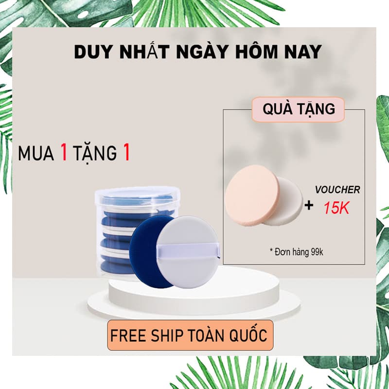 (FREE SHIP 18K ) Mút tròn BB Cushion Hàn Quốc tán kem có dây đeo (SET 7 bông mút tròn tán kem) (kèm quà tặng trên mỗi đơn hàng)