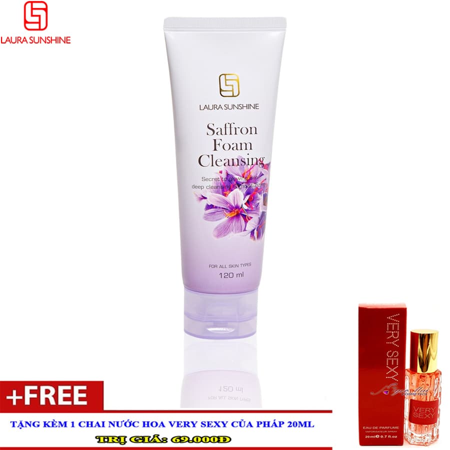 [HCM] Sữa rửa mặt nhụy hoa nghệ tây LAURA SUNSHINE - 120ml (Quà Tặng)