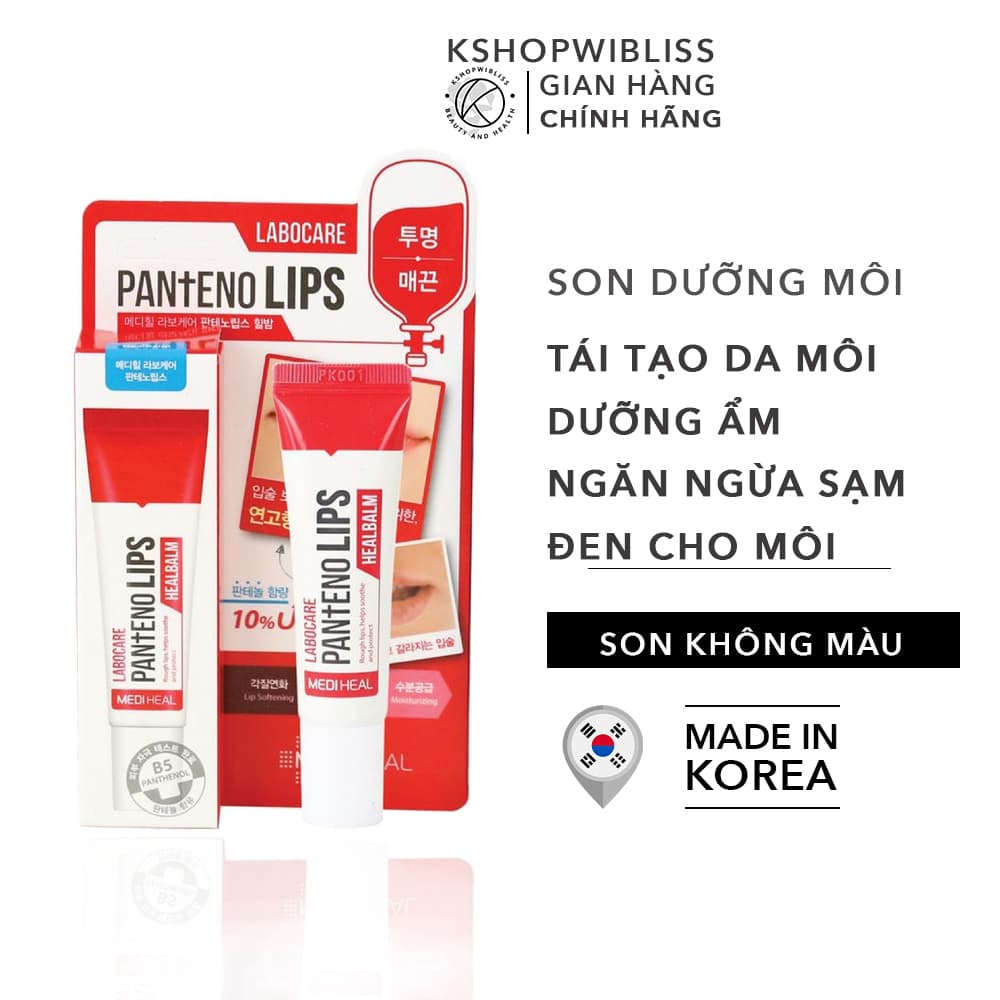 Son dưỡng ngừa thâm môi ban đêm Mediheal Labocare Pantenolips Healssence &HealBlam 10ml