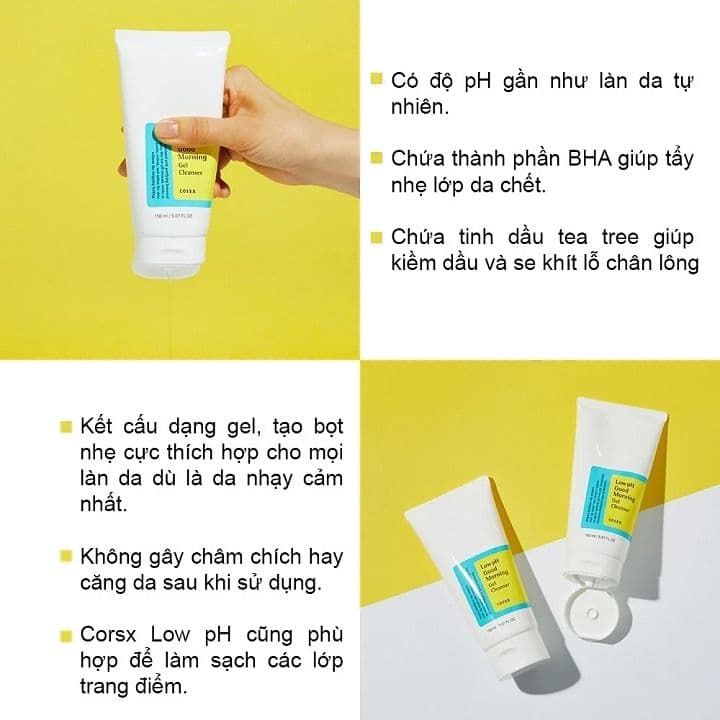 Gel Rửa Mặt Dịu Nhẹ Cosrx Low pH Good Morning Gel Cleanser 150ml BHA