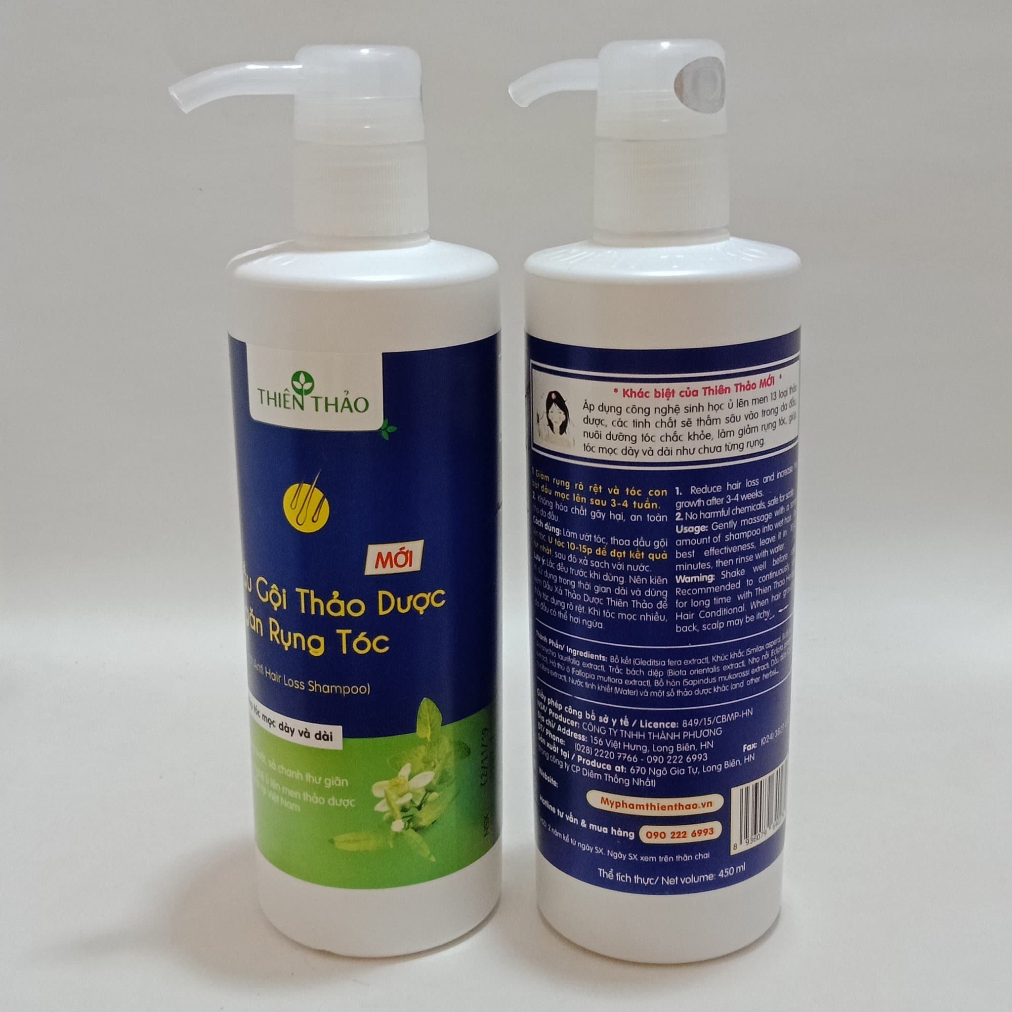 Dầu gội thảo dược Thiên Thảo giảm rụng tóc rõ rệt an toàn da đầu 450ml