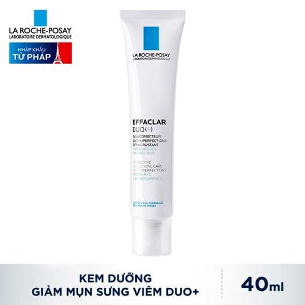 [HCM]Kem dưỡng La Roche-Posay Effaclar Duo+ (Không Màu) Giảm Mụn Thông Thoáng Lỗ Chân Lông Ngăn Ngừa Thâm Và Mụn Tái Phát 40ml