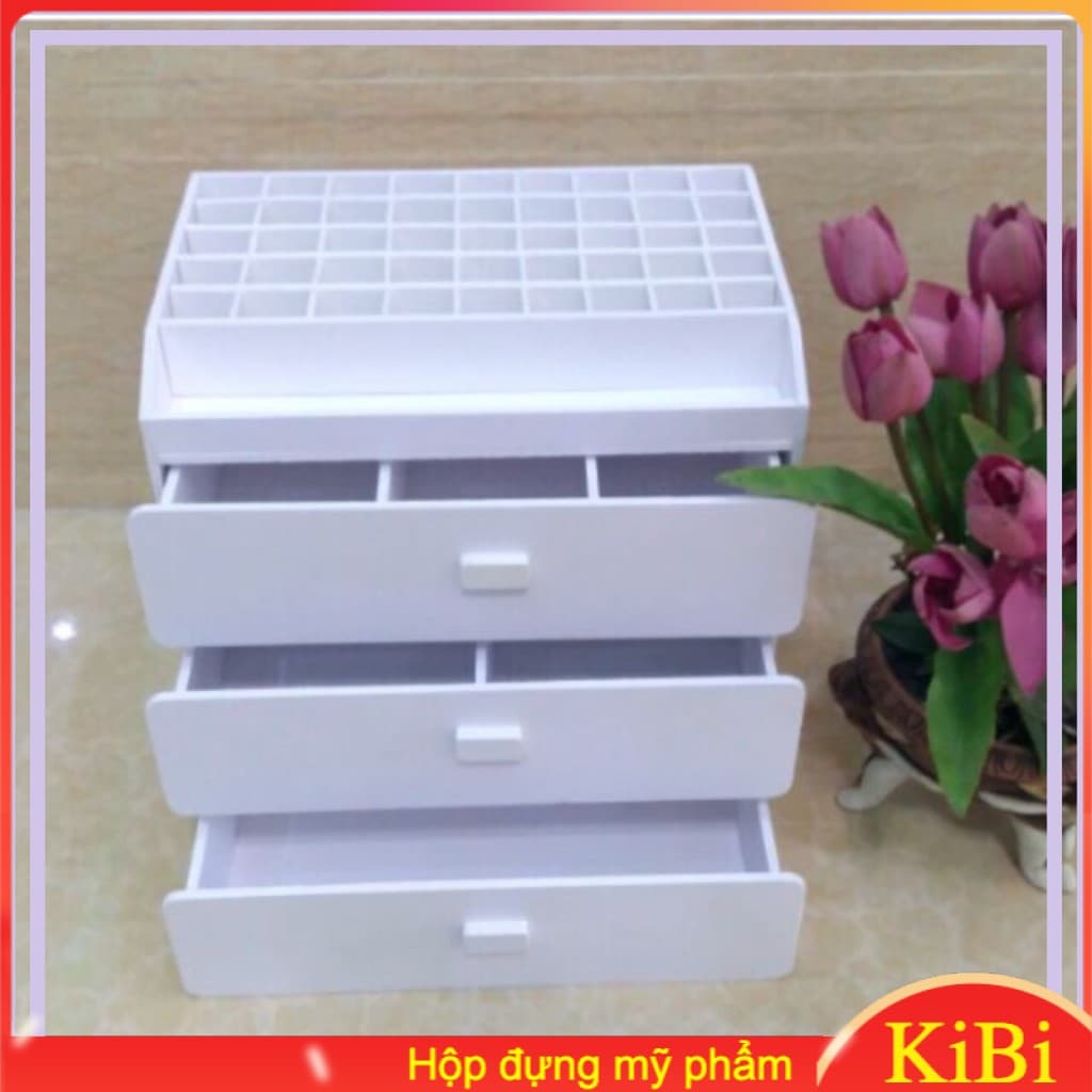 [HCM]Kệ 4 tầng trắng đựng son khay mỹ phẩm tủ đựng nước hoa
