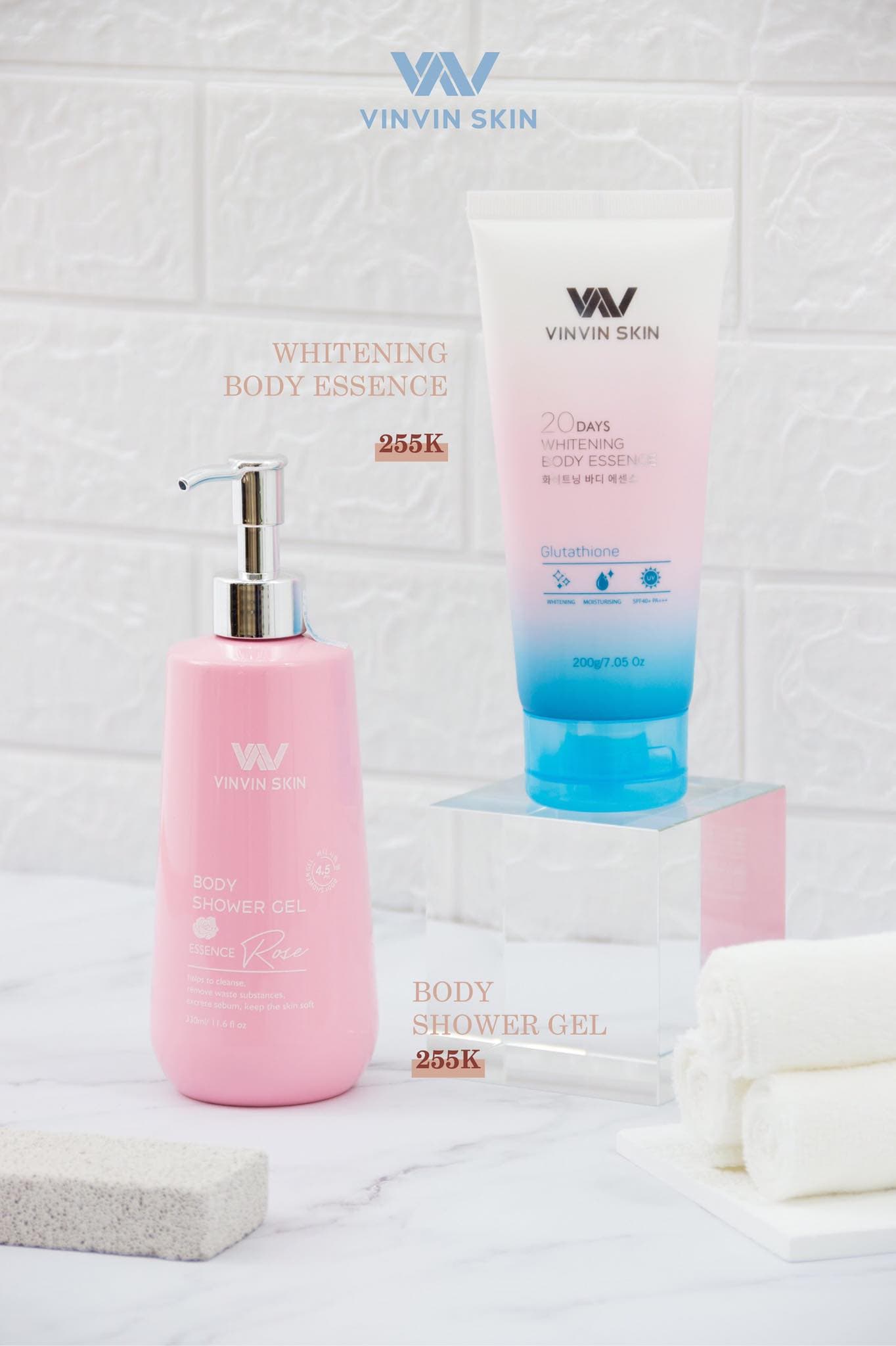 Combox Sữa tắm trắng và kem body dưỡng da - Vinvin Skin