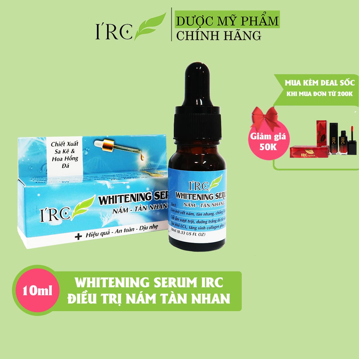 Serum nám tàn nhang IRC chống lão hóa 3 in 1 cấp ẩm dưỡng trắng và tăng sinh collagen phục hồi da