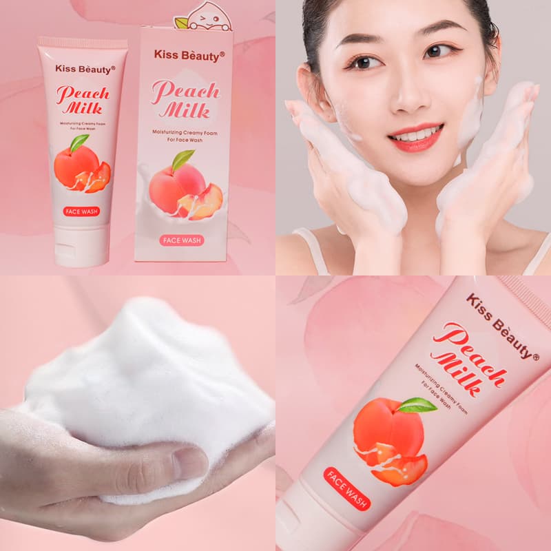 [HCM]【Kiss Belle Shop】Sữa rửa mặt Hương đào KISS BEAUTY dạng tạo bọt giúp làm sạch da và ngừa mụn chính hãng 75ml
