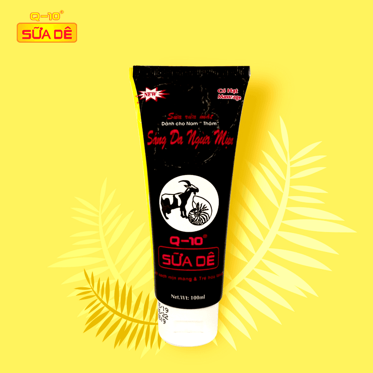 Sữa rửa mặt cho Nam Q-10 sữa dê trắng da ngừa mụn thâm 100g