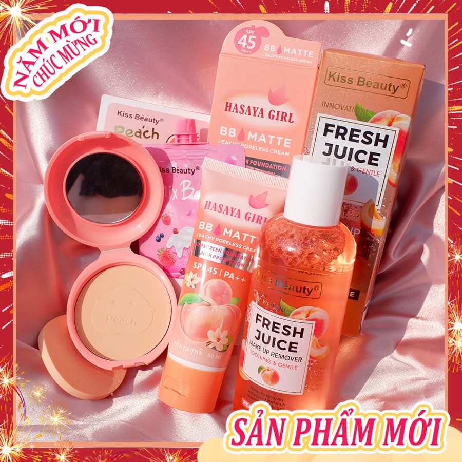 [HCM][Peachy Sis Shop] Bộ trang điểm cơ bản cho mặt + Bộ tẩy trang (Mặt nạ + BB Cream + Phấn trang điểm + Tẩy trang)