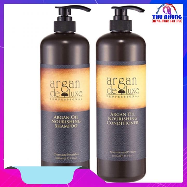 [HCM]Bộ Dầu gội xả Argan Deluxe siêu mượt phục hồi tóc hư tổn 1000mlx2