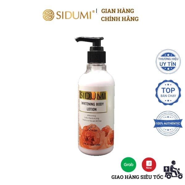 Kem Dưỡng Thể Trắng Da Sidumi - Sidumi Whitening Body Lotion Rose 250ml SDM 606