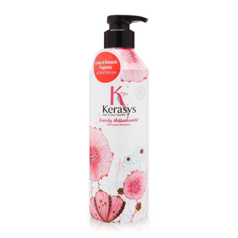 Dầu gội nước hoa cho mái tóc óng mượt chắc khỏe KeraSys lovely & Romantic tinh chất hoa nhài và hoa cúc Hàn Quốc 600ml - Hàng Chính Hãng