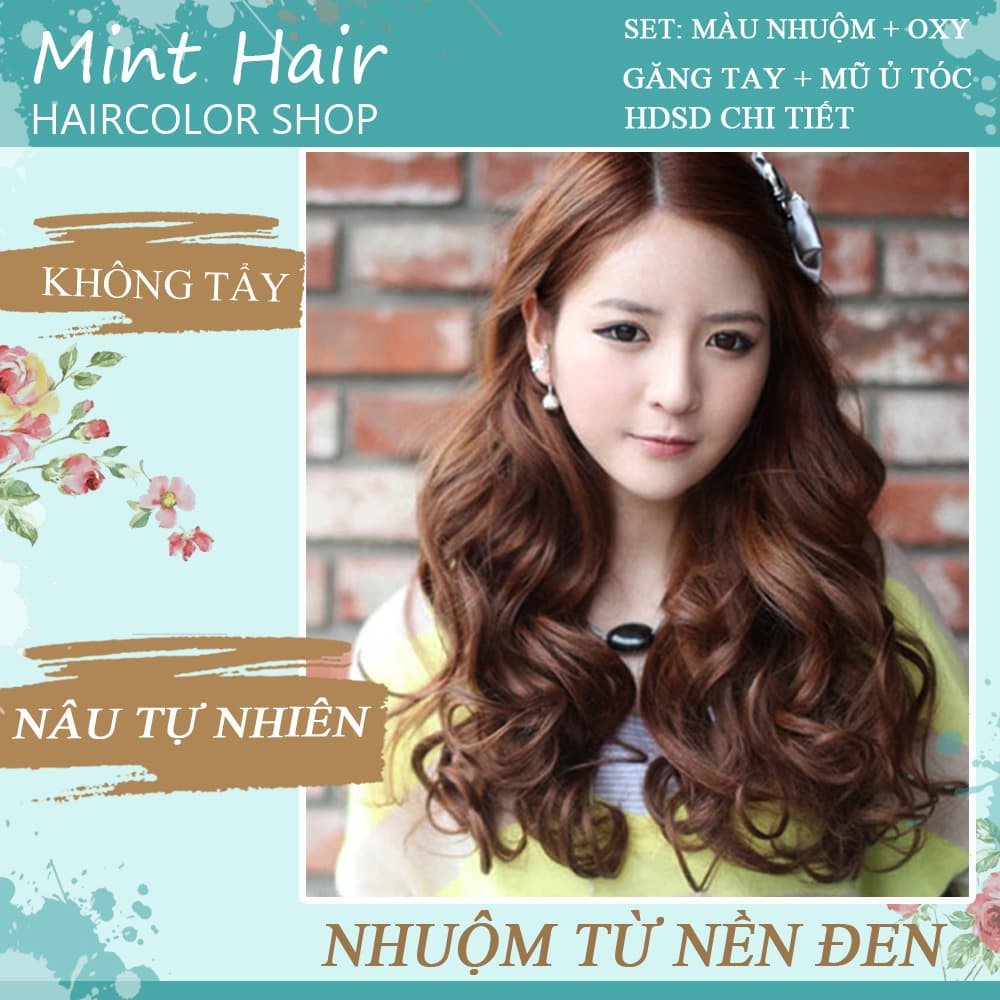 [HCM]Kem Nhuộm Tóc Tại Nhà Thảo Dược Nâu Tự Nhiên-Nhuộm Từ Nền Đen/Nâu-Tặng Oxy