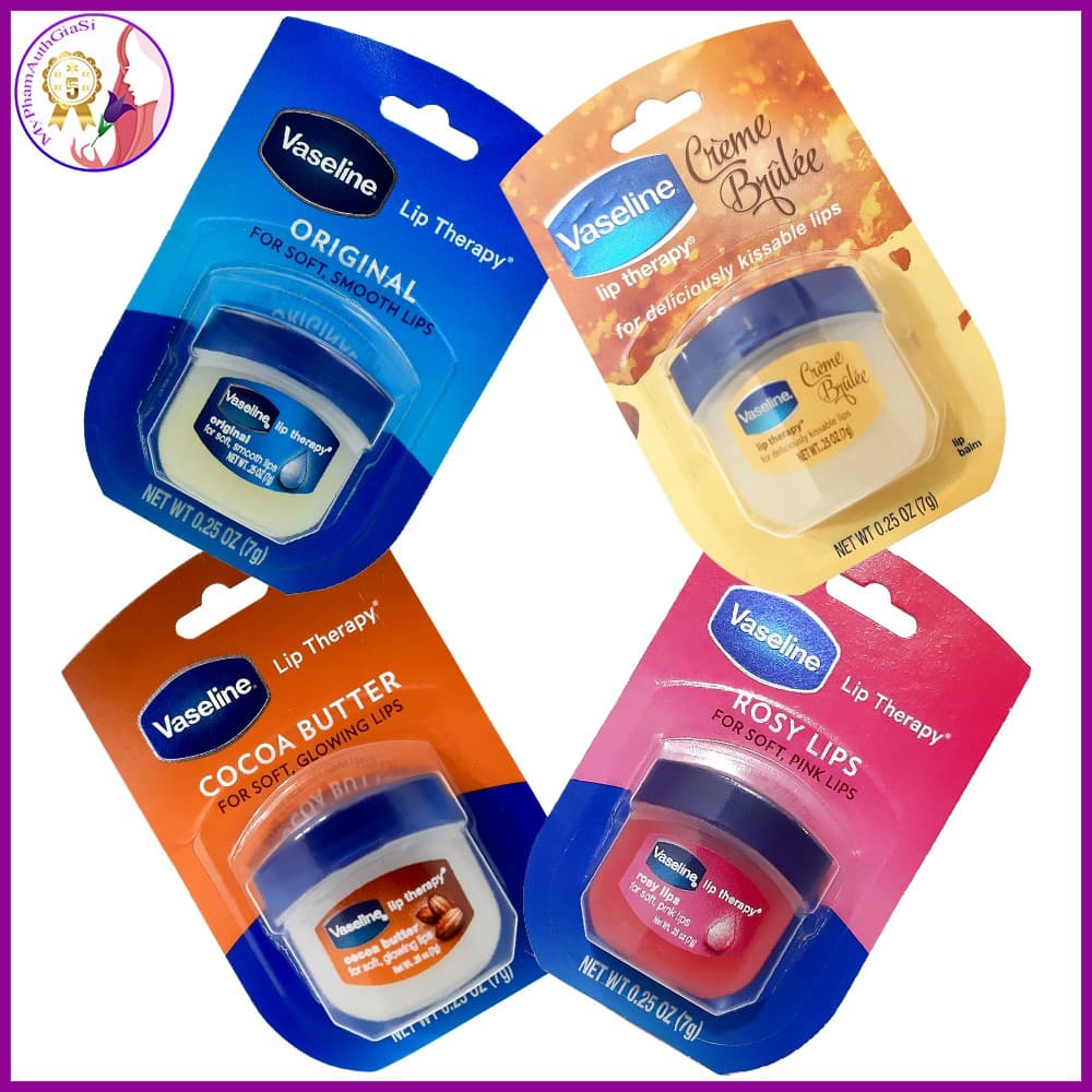 Son dưỡng môi vaseline hương ca cao - original - vani - rosy lips 7g usa