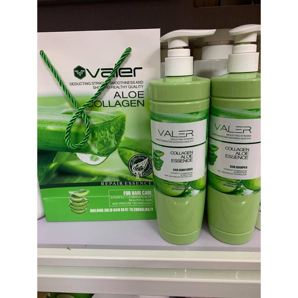 CẶP DẦU GỘI XẢ LÔ HỘI VALER COLLAGEN NHA ĐAM 800ML X2
