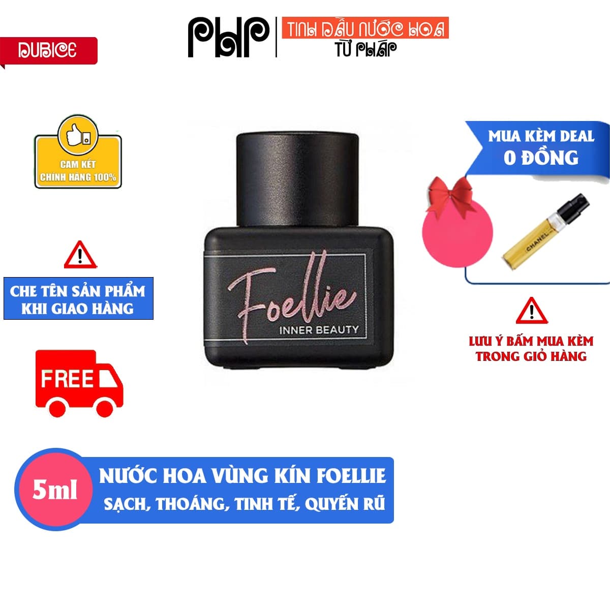 Nước Hoa Vùng Kín Foellie Eau De Innerb Perfume Bijou - Màu đen ( dịu ngọt)