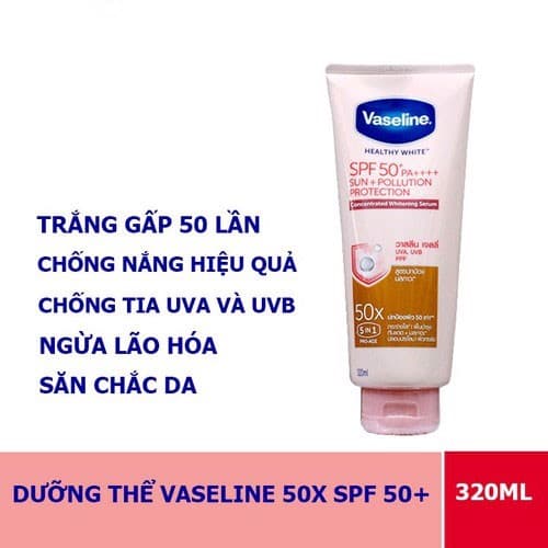 [HCM]Vaseline - Sữa Dưỡng Thể Dưỡng Sáng & Chống Nắng Da 200ml Sun + Pollution Protection 50X SPF50+/PA++++