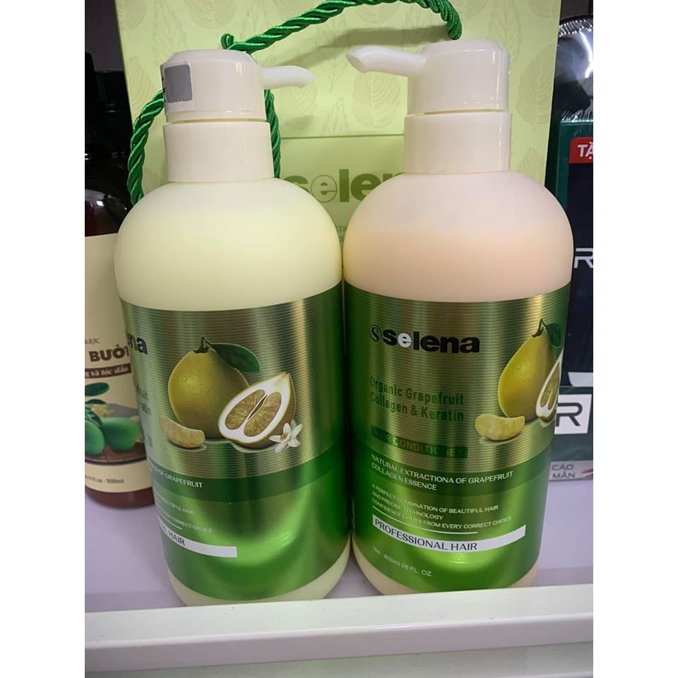 DẦU GỘI XẢ BƯỞI SELENA CHỐNG RỤNG TÓCKÍCH THÍCH MỌC TÓC 800ML X2