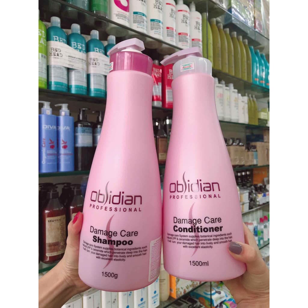 Cặp dầu gội xả Obsidian Damage Care Shampoo 1500ml x2