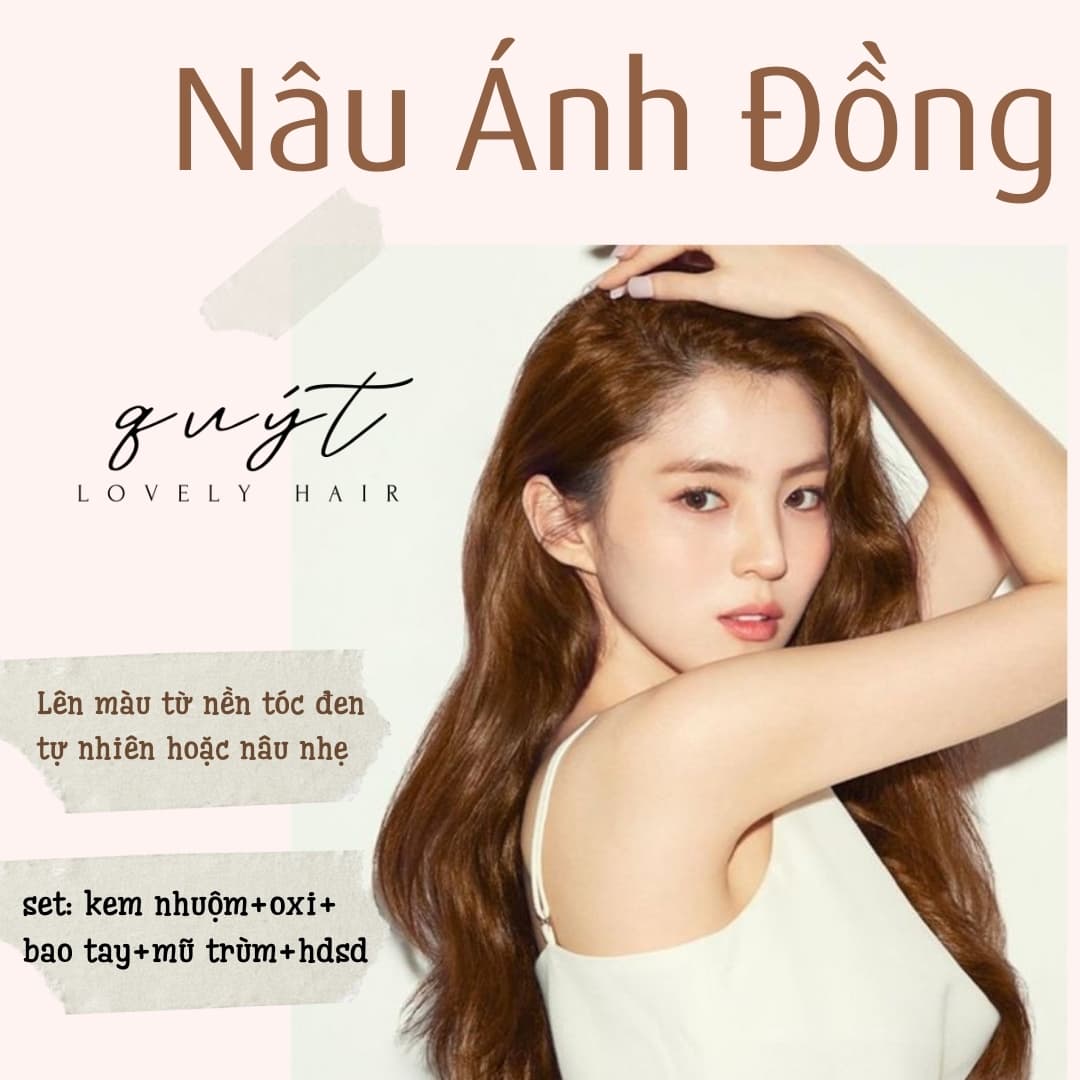 [HCM]THUỐC NHUỘM TÓC-NÂU ÁNH ĐỒNG -TẶNG OXY