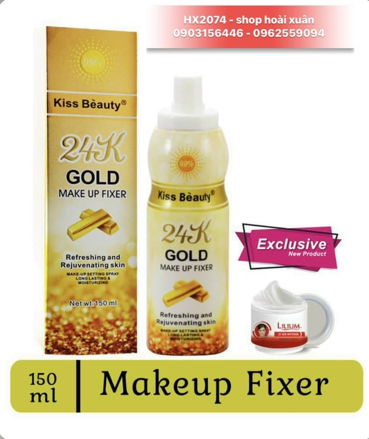 [HCM]Kem Chống Nắng dạng xịt chống nắng SPF 60 Kiss Beauty 24k gold không trôi nước - HX2074