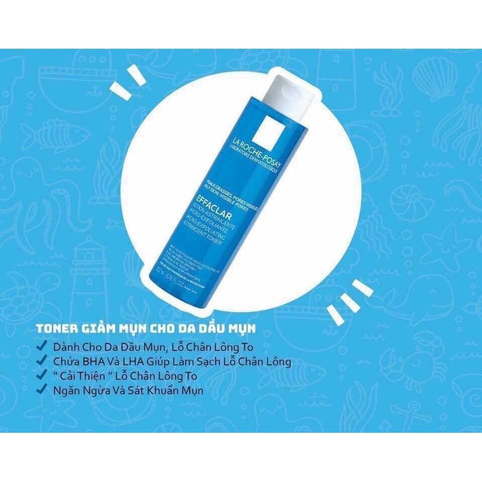 Toner La roche posay Effaclar Lotion - Nước Hoa Hồng Pháp 200ml [ Auth ]
