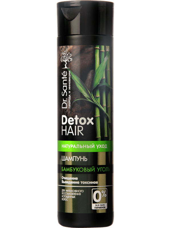 Dầu gội detox tóc và da đầu chiết xuất than tre hoạt tính Dr. Sante Detox Hair 250 ml