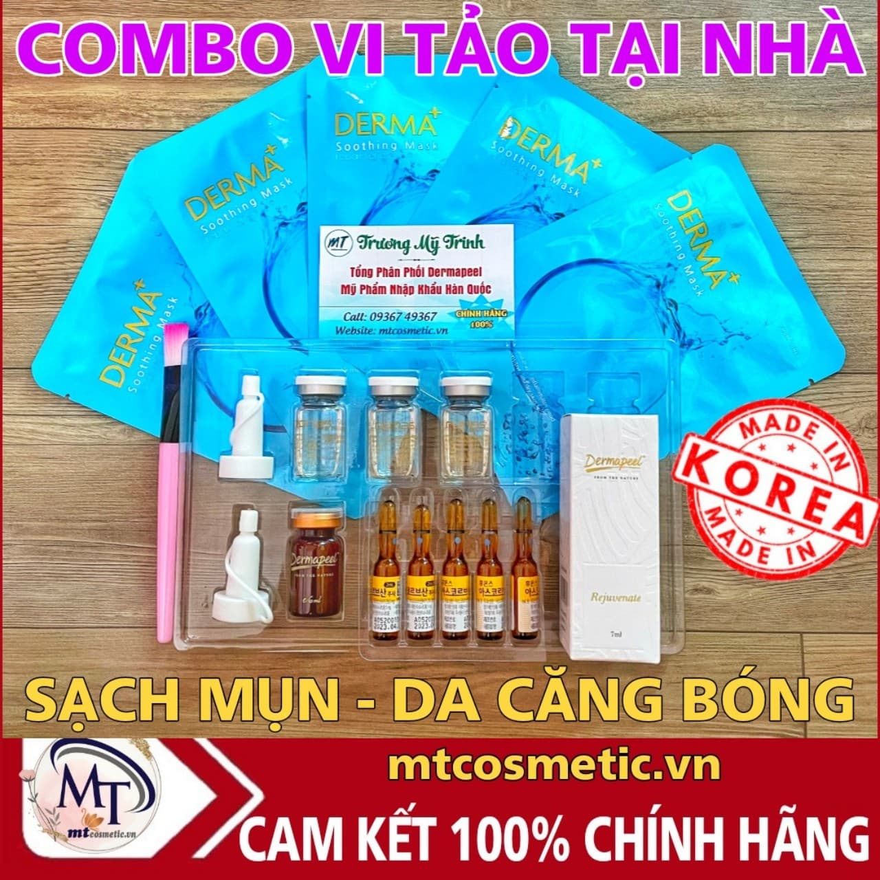 [COMBO SẠCH MỤN - DA CĂNG BÓNG] Bộ Tảo Trứng Cá Tuyết Dermapeel+ - 5 DERMAPEEL KẾT HỢP SERUM TRỨNG CÁ TUYẾT - SẠCH MỤN - DA CĂNG BÓNG TRẮNG SÁNG - HÀN QUỐC